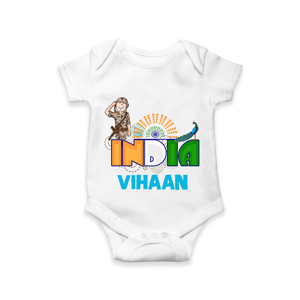 India Pride Baby Romper - WHITE - New Born (Chest 14")