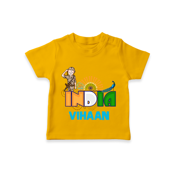 India Pride Baby T Shirt - CHROME YELLOW - 0-5 Months Old (Chest 17")
