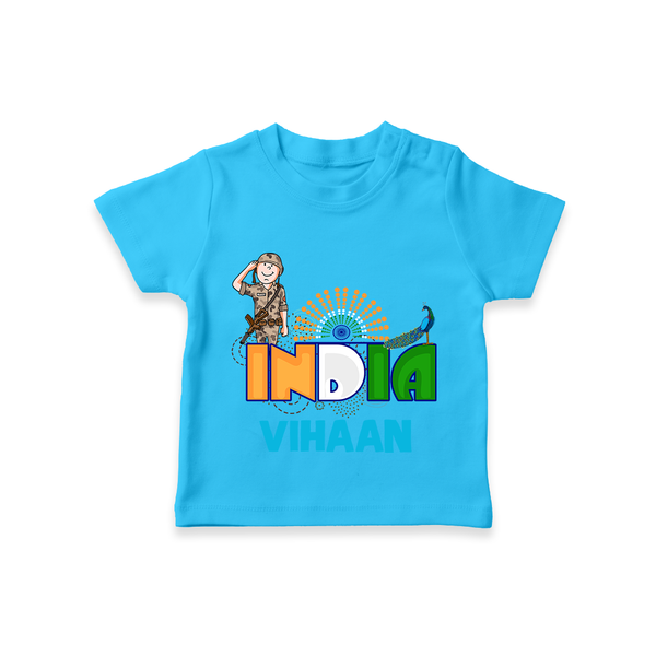 India Pride Baby T Shirt - SKY BLUE - 0-5 Months Old (Chest 17")