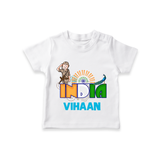 India Pride Baby T Shirt - WHITE - 0-5 Months Old (Chest 17")