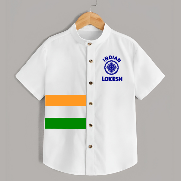 Indian Pride Ashoka Chakra Shirt - WHITE - 0 - 6 Months Old (Chest 23")