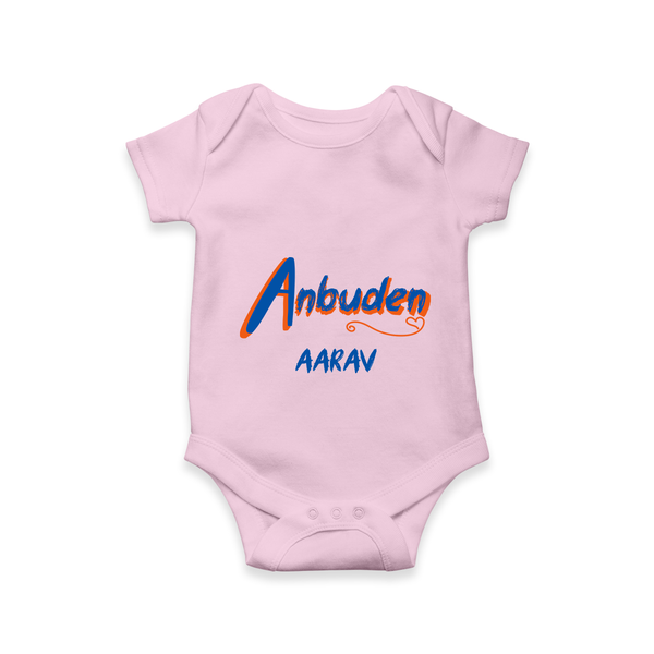 "Step into vibrant hues with our "Anbudan" Customised Romper For Your Kids - BABY PINK - 0 - 3 Months Old (Chest 16")