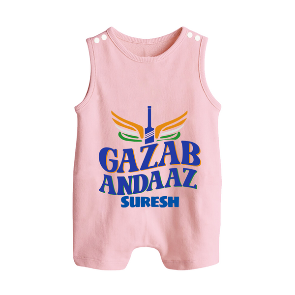 Gazab Andaaz - Cheer For Your Team With Our Customized IPL-Themed Romper Suit For Babies With Name - BABY PINK - 0 - 5 Months Old (Chest 18")