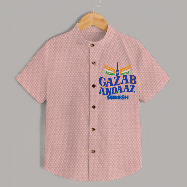 Gazab Andaaz - Cheer For Your Team With Our Customized IPL-Themed Shirt For Kids With Name - PEACH - 0 - 6 Months Old (Chest 23")