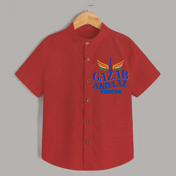 Gazab Andaaz - Cheer For Your Team With Our Customized IPL-Themed Shirt For Kids With Name - RED - 0 - 6 Months Old (Chest 23")