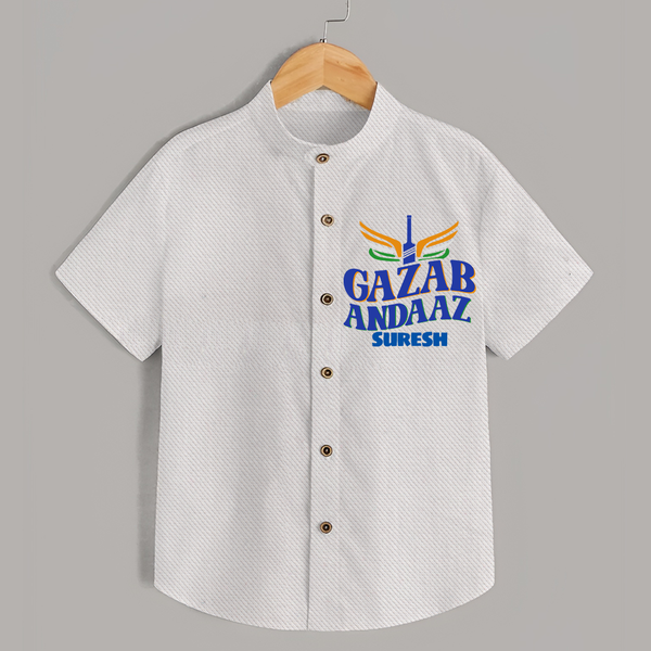 Gazab Andaaz - Cheer For Your Team With Our Customized IPL-Themed Shirt For Kids With Name - WHITE - 0 - 6 Months Old (Chest 23")