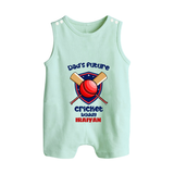 Dad’s Future Cricket Buddy BUTTON ROMPER – Cute Sports Outfit - MINT GREEN - New Born (Chest 18")