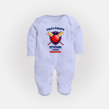 Dad’s Future Cricket Buddy FULL BODY SUIT – Cute Sports Outfit - BABY BLUE - New Born (Chest 7.5")
