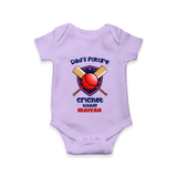 Dad’s Future Cricket Buddy Baby Romper – Cute Sports Outfit - LILAC - New Born (Chest 14")