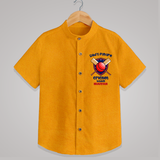 Dad’s Future Cricket Buddy SHIRT – Cute Sports Outfit - CHROME YELLOW - 0 - 6 Months Old (Chest 23")