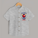 Dad’s Future Cricket Buddy SHIRT – Cute Sports Outfit - GREY - 0 - 6 Months Old (Chest 23")