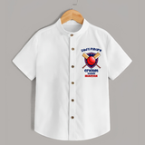Dad’s Future Cricket Buddy SHIRT – Cute Sports Outfit - WHITE - 0 - 6 Months Old (Chest 23")