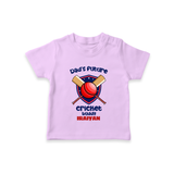 Dad’s Future Cricket Buddy TSHIRT – Cute Sports Outfit - LILAC - 0-5 Months Old (Chest 17")