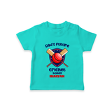 Dad’s Future Cricket Buddy TSHIRT – Cute Sports Outfit - TEAL - 0-5 Months Old (Chest 17")