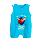 Dad’s Future Cricket Buddy BUTTON ROMPER – Cute Sports Outfit - SKY BLUE - New Born (Chest 18")