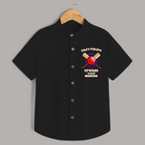 Dad’s Future Cricket Buddy SHIRT – Cute Sports Outfit - BLACK - 0 - 6 Months Old (Chest 23")