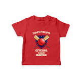 Dad’s Future Cricket Buddy TSHIRT – Cute Sports Outfit - RED - 0-5 Months Old (Chest 17")