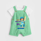 Can’t Keep Calm It’s Cricket Season DUNGAREE - GREEN - 0 - 5 Months Old (Chest 18")