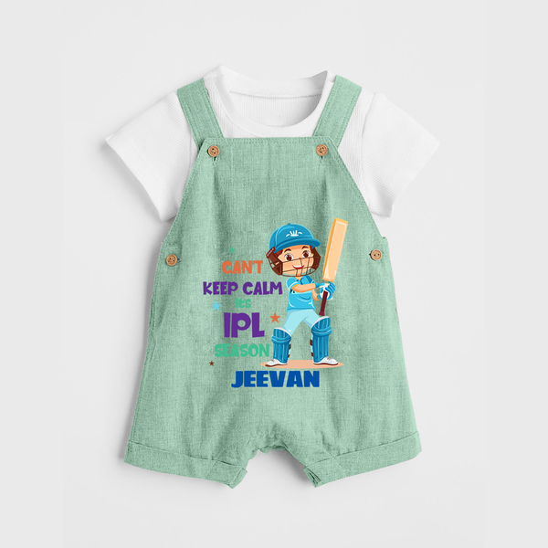 Can’t Keep Calm It’s Cricket Season DUNGAREE - MINT GREEN - 0 - 5 Months Old (Chest 18")