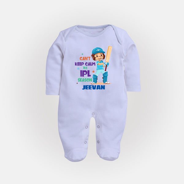 Can’t Keep Calm It’s Cricket Season FULL BODY SUIT - BABY BLUE - New Born (Chest 7.5")