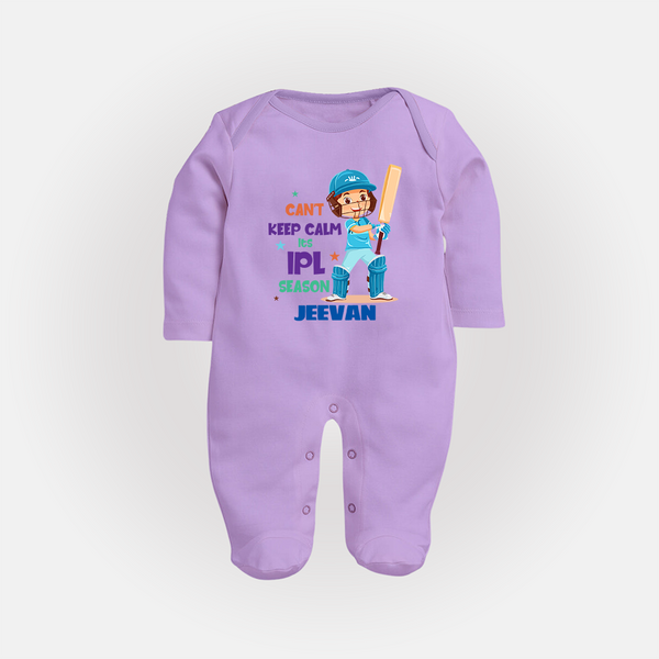 Can’t Keep Calm It’s Cricket Season FULL BODY SUIT - LILAC - New Born (Chest 7.5")