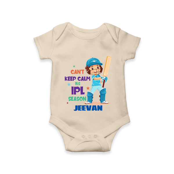 Can’t Keep Calm It’s Cricket Season Baby Romper - IVORY - New Born (Chest 14")