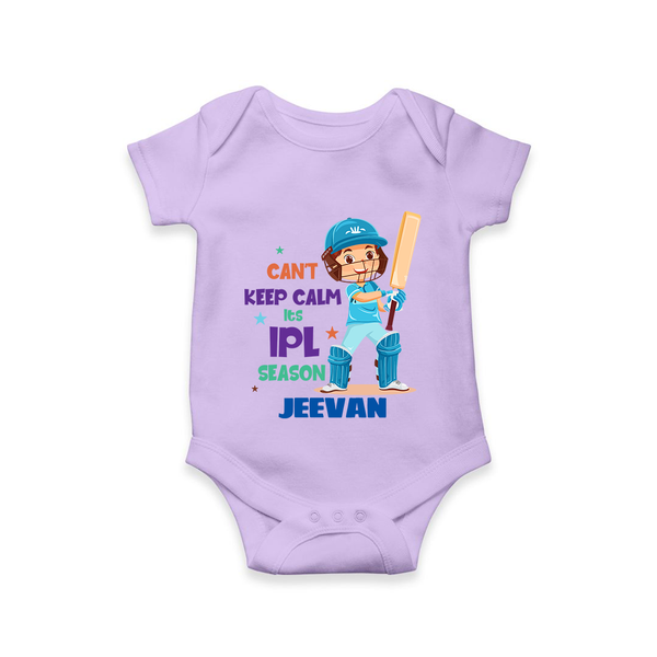 Can’t Keep Calm It’s Cricket Season Baby Romper - LILAC - New Born (Chest 14")