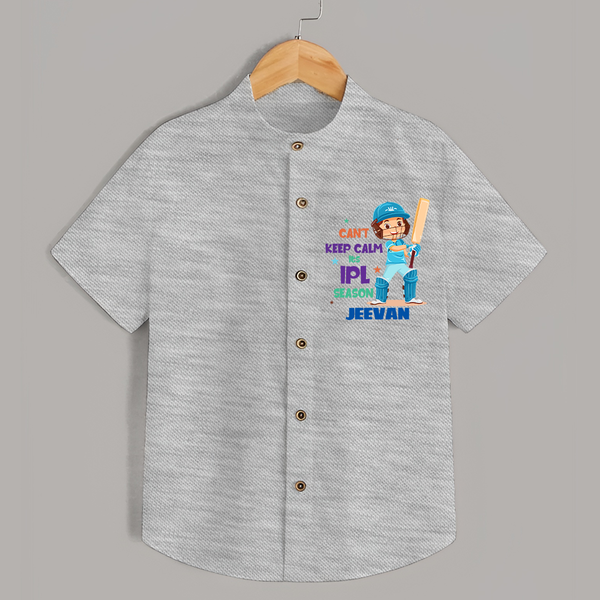 Can’t Keep Calm It’s Cricket Season SHIRT - GREY - 0 - 6 Months Old (Chest 23")