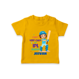 Can’t Keep Calm It’s Cricket Season TSHIRT - CHROME YELLOW - 0-5 Months Old (Chest 17")