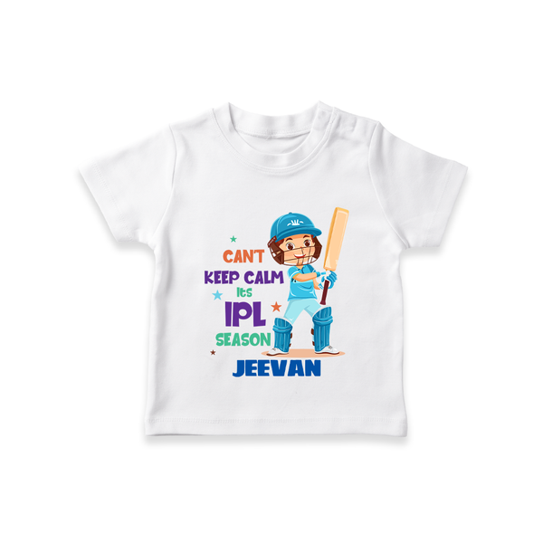 Can’t Keep Calm It’s Cricket Season TSHIRT - WHITE - 0-5 Months Old (Chest 17")