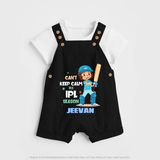 Can’t Keep Calm It’s Cricket Season DUNGAREE - BLACK - 0 - 5 Months Old (Chest 18")