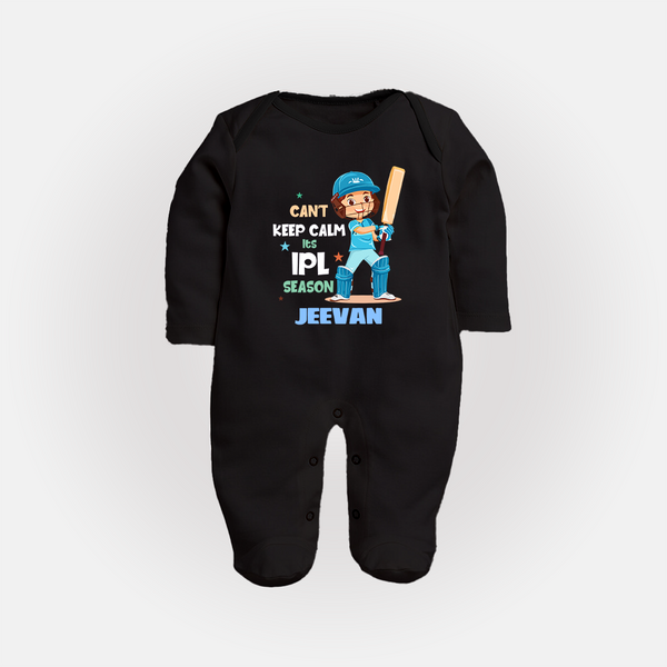Can’t Keep Calm It’s Cricket Season FULL BODY SUIT - BLACK - New Born (Chest 7.5")