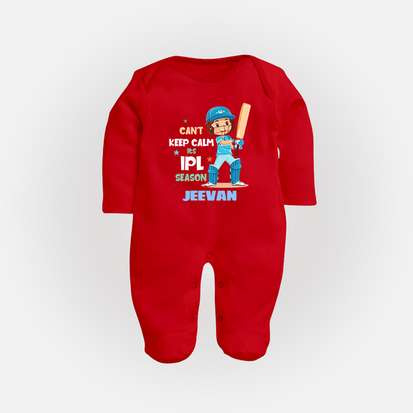 Can’t Keep Calm It’s Cricket Season FULL BODY SUIT - RED - New Born (Chest 7.5")