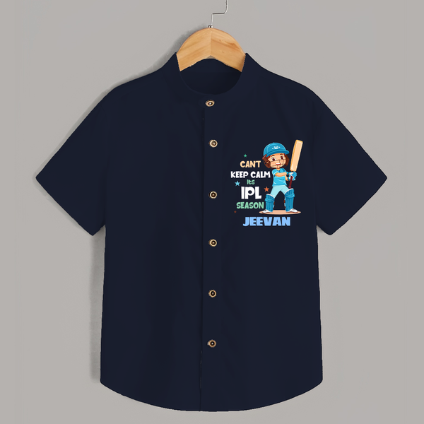Can’t Keep Calm It’s Cricket Season SHIRT - NAVY BLUE - 0 - 6 Months Old (Chest 23")