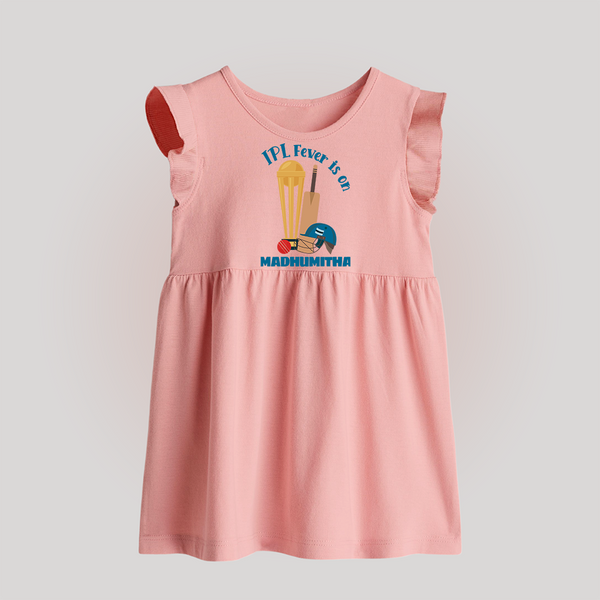 Cricket Fever Is On BABY FROCK – Fan Edition - BABY PINK - 0 - 3 Months Old (Chest 17")