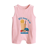 Cricket Fever Is On BUTTON ROMPER – Fan Edition - BABY PINK - New Born (Chest 18")