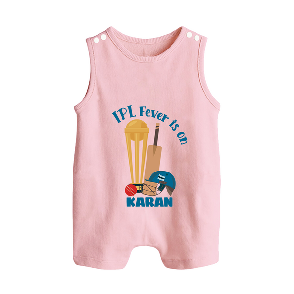 Cricket Fever Is On BUTTON ROMPER – Fan Edition - BABY PINK - New Born (Chest 18")