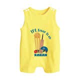 Cricket Fever Is On BUTTON ROMPER – Fan Edition - PASTEL YELLOW - New Born (Chest 18")