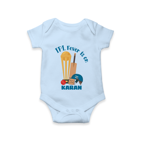 Cricket Fever Is On Baby Romper – Fan Edition - BABY BLUE - New Born (Chest 14")