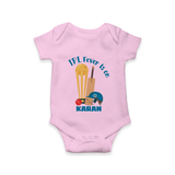 Cricket Fever Is On Baby Romper – Fan Edition - BABY PINK - New Born (Chest 14")
