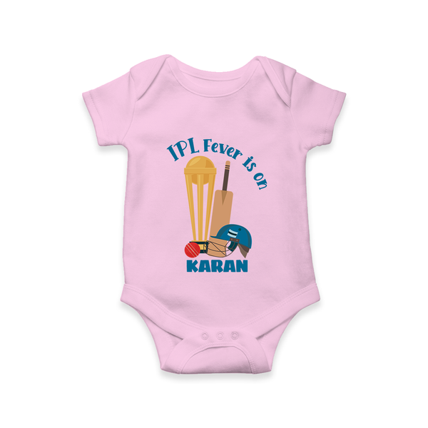 Cricket Fever Is On Baby Romper – Fan Edition - BABY PINK - New Born (Chest 14")