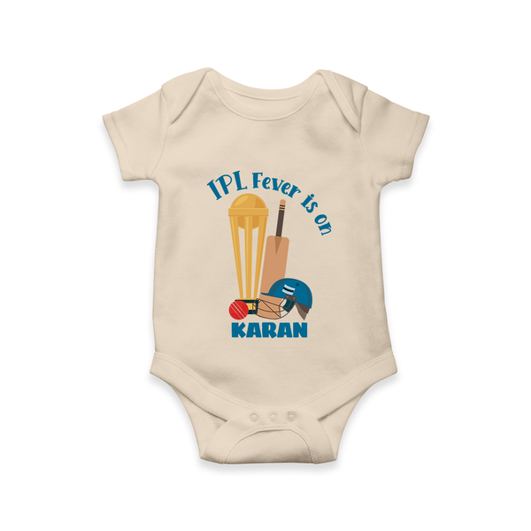 Cricket Fever Is On Baby Romper – Fan Edition - IVORY - New Born (Chest 14")