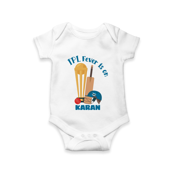 Cricket Fever Is On Baby Romper – Fan Edition - WHITE - New Born (Chest 14")