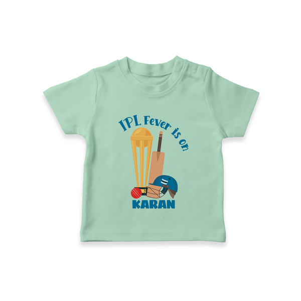 Cricket Fever Is On TSHIRT – Fan Edition - MINT GREEN - 0-5 Months Old (Chest 17")