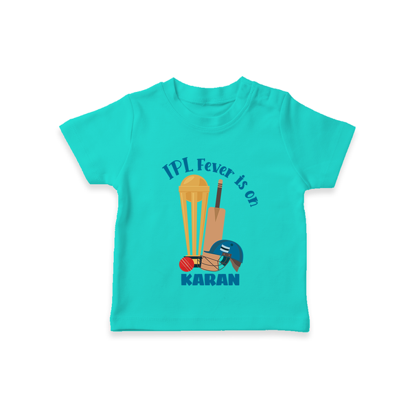 Cricket Fever Is On TSHIRT – Fan Edition - TEAL - 0-5 Months Old (Chest 17")
