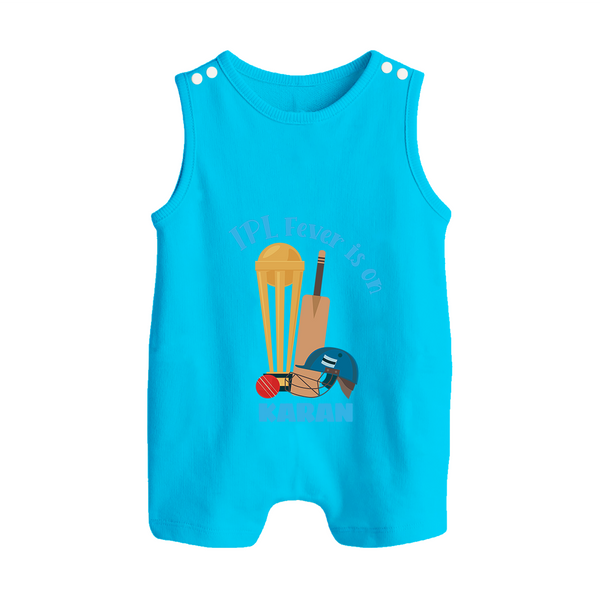 Cricket Fever Is On BUTTON ROMPER – Fan Edition - SKY BLUE - New Born (Chest 18")