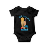 Cricket Fever Is On Baby Romper – Fan Edition - BLACK - New Born (Chest 14")