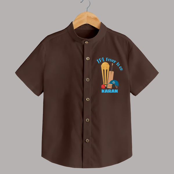 Cricket Fever Is On SHIRT – Fan Edition - CHOCOLATE BROWN - 0 - 6 Months Old (Chest 23")