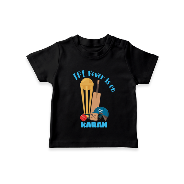 Cricket Fever Is On TSHIRT – Fan Edition - BLACK - 0-5 Months Old (Chest 17")