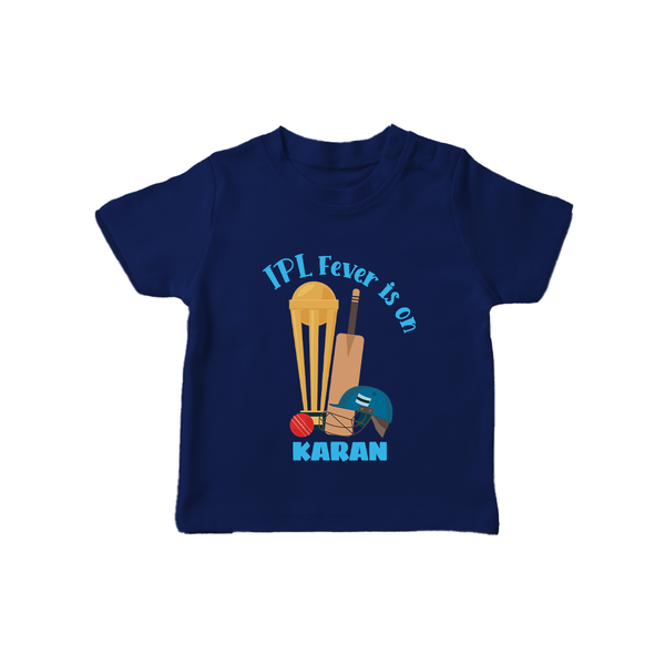 Cricket Fever Is On TSHIRT – Fan Edition - NAVY BLUE - 0-5 Months Old (Chest 17")
